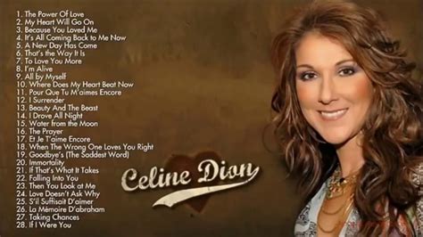 celine dion songs and videos